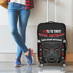 Toitu Te Tiriti Mana Maori Motuhake Luggage Cover Aotearoa Haka Face Mix Poutama Art