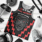 Personalised Toitu Te Tiriti Mana Maori Motuhake Men Tank Top Aotearoa Haka Face Mix Poutama Art