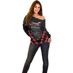 Personalised Toitu Te Tiriti Mana Maori Motuhake Off Shoulder Sweater Aotearoa Haka Face Mix Poutama Art