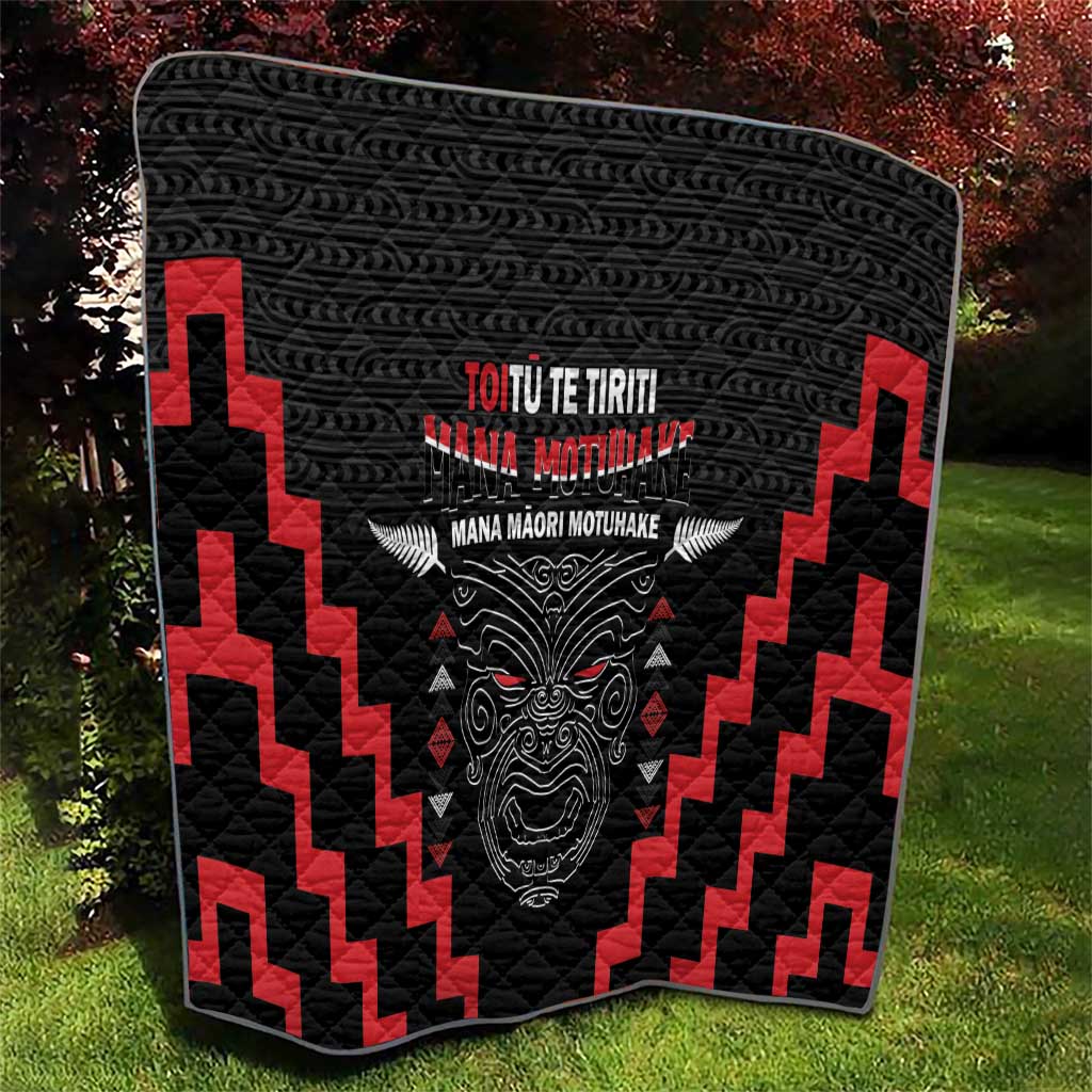 Toitu Te Tiriti Mana Maori Motuhake Quilt Aotearoa Haka Face Mix Poutama Art