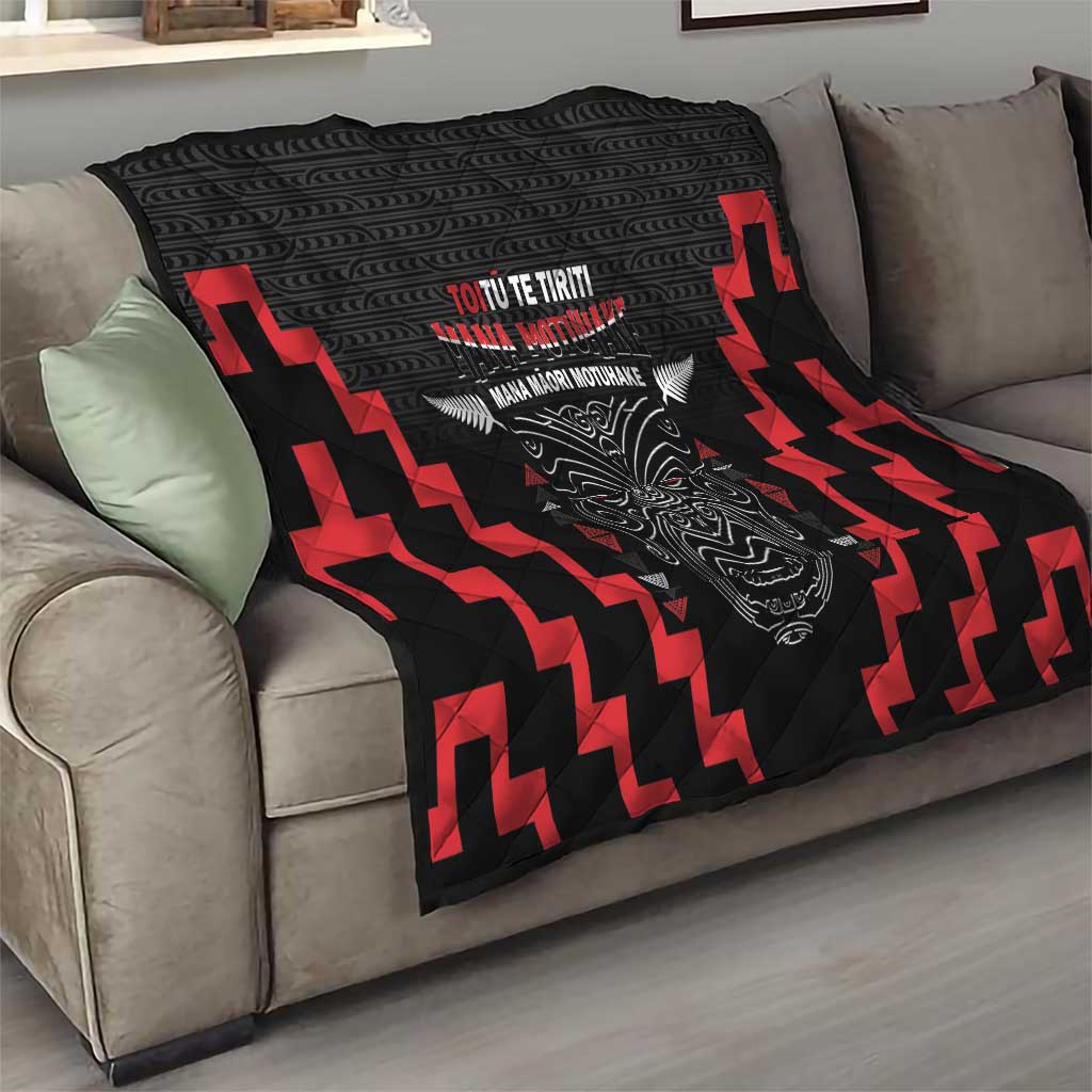 Toitu Te Tiriti Mana Maori Motuhake Quilt Aotearoa Haka Face Mix Poutama Art