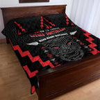 Toitu Te Tiriti Mana Maori Motuhake Quilt Bed Set Aotearoa Haka Face Mix Poutama Art