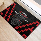 Toitu Te Tiriti Mana Maori Motuhake Rubber Doormat Aotearoa Haka Face Mix Poutama Art