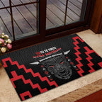 Toitu Te Tiriti Mana Maori Motuhake Rubber Doormat Aotearoa Haka Face Mix Poutama Art