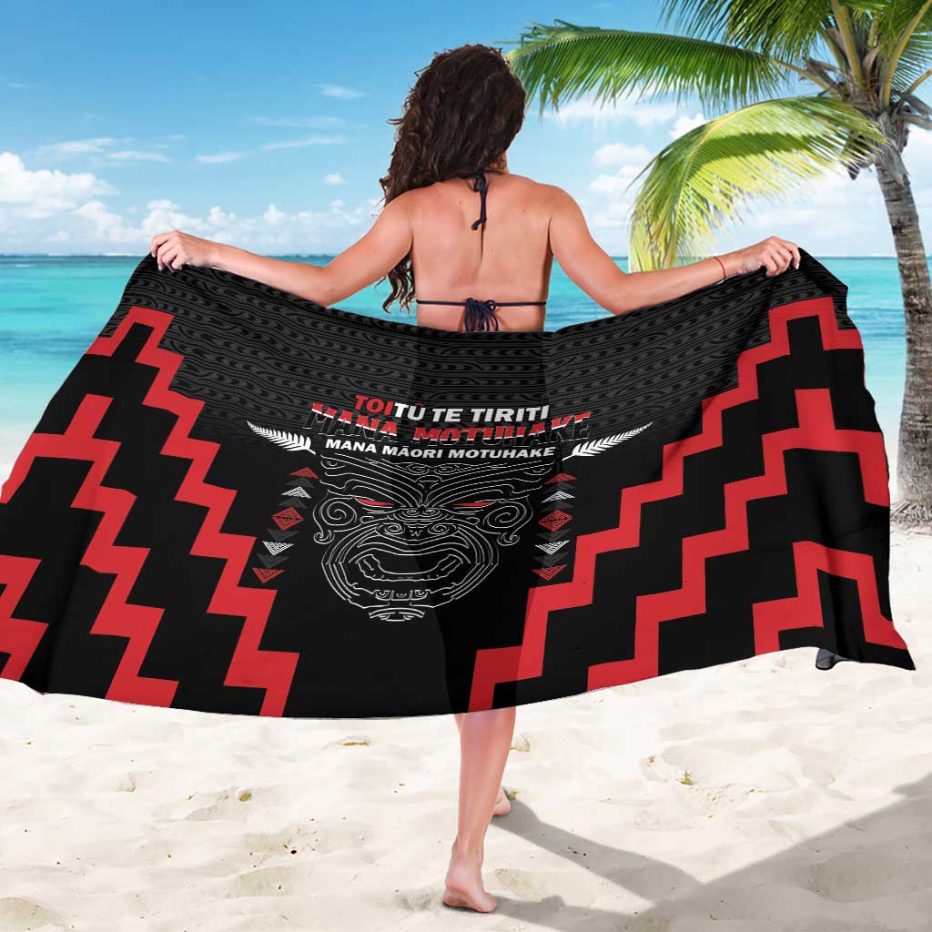 Toitu Te Tiriti Mana Maori Motuhake Sarong Aotearoa Haka Face Mix Poutama Art