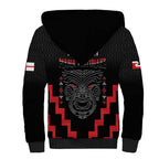 Personalised Toitu Te Tiriti Mana Maori Motuhake Sherpa Hoodie Aotearoa Haka Face Mix Poutama Art