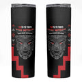 Toitu Te Tiriti Mana Maori Motuhake Skinny Tumbler Aotearoa Haka Face Mix Poutama Art