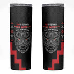 Toitu Te Tiriti Mana Maori Motuhake Skinny Tumbler Aotearoa Haka Face Mix Poutama Art