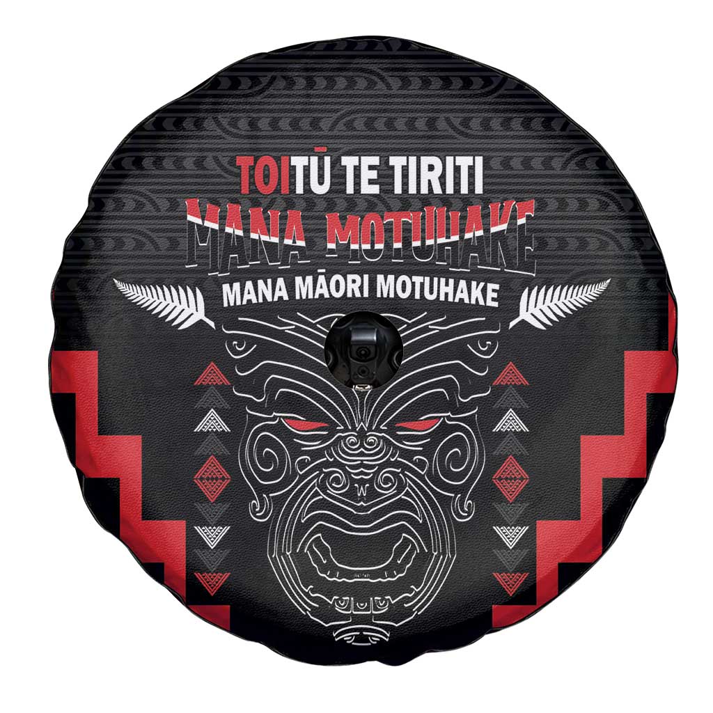 Toitu Te Tiriti Mana Maori Motuhake Spare Tire Cover Aotearoa Haka Face Mix Poutama Art