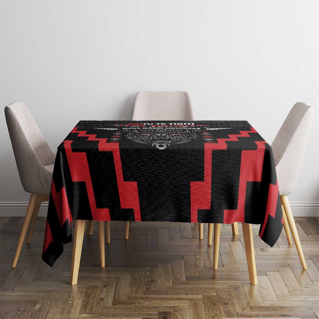 Toitu Te Tiriti Mana Maori Motuhake Tablecloth Aotearoa Haka Face Mix Poutama Art