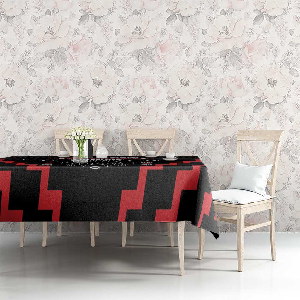 Toitu Te Tiriti Mana Maori Motuhake Tablecloth Aotearoa Haka Face Mix Poutama Art