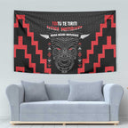 Toitu Te Tiriti Mana Maori Motuhake Tapestry Aotearoa Haka Face Mix Poutama Art
