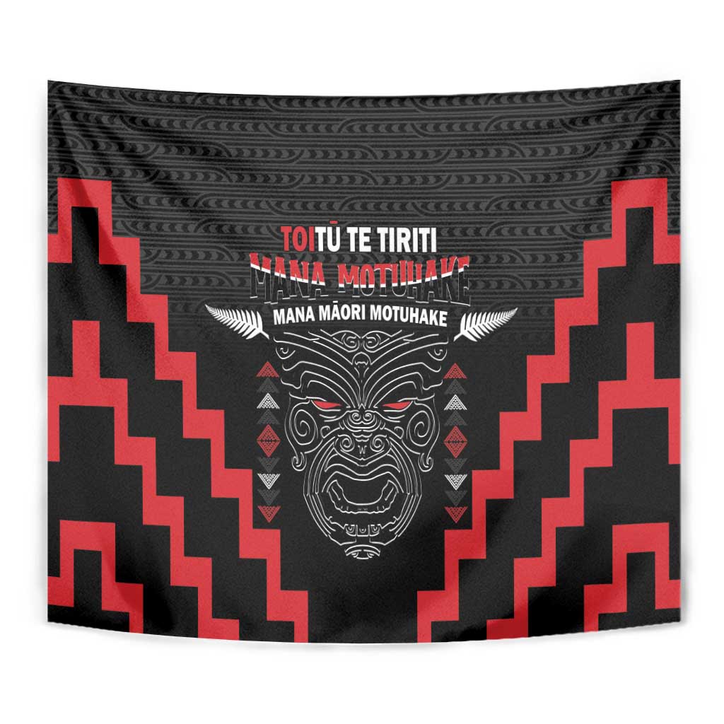 Toitu Te Tiriti Mana Maori Motuhake Tapestry Aotearoa Haka Face Mix Poutama Art