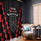 Toitu Te Tiriti Mana Maori Motuhake Window Curtain Aotearoa Haka Face Mix Poutama Art
