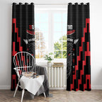 Toitu Te Tiriti Mana Maori Motuhake Window Curtain Aotearoa Haka Face Mix Poutama Art