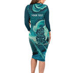 Personalised New Zealand Waitangi Day Family Matching Long Sleeve Bodycon Dress and Hawaiian Shirt Hei Tiki With Maori Waka - Whakarare Pattern