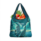 Personalised New Zealand Waitangi Day Grocery Bag Hei Tiki With Maori Waka - Whakarare Pattern