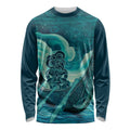 Personalised New Zealand Waitangi Day Long Sleeve Shirt Hei Tiki With Maori Waka - Whakarare Pattern