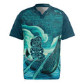 Personalised New Zealand Waitangi Day Rugby Jersey Hei Tiki With Maori Waka - Whakarare Pattern