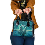 Personalised New Zealand Waitangi Day Shoulder Handbag Hei Tiki With Maori Waka - Whakarare Pattern