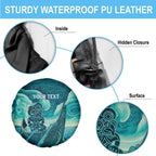 Personalised New Zealand Waitangi Day Spare Tire Cover Hei Tiki With Maori Waka - Whakarare Pattern