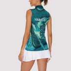 Personalised New Zealand Waitangi Day Women Sleeveless Polo Shirt Hei Tiki With Maori Waka - Whakarare Pattern