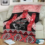 Toitu Te Tiriti O Waitangi Blanket Maori Wharenui With Taniko Motifs