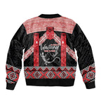 Toitu Te Tiriti O Waitangi Bomber Jacket Maori Wharenui With Taniko Motifs