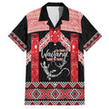 Toitu Te Tiriti O Waitangi Family Matching Off The Shoulder Long Sleeve Dress and Hawaiian Shirt Maori Wharenui With Taniko Motifs