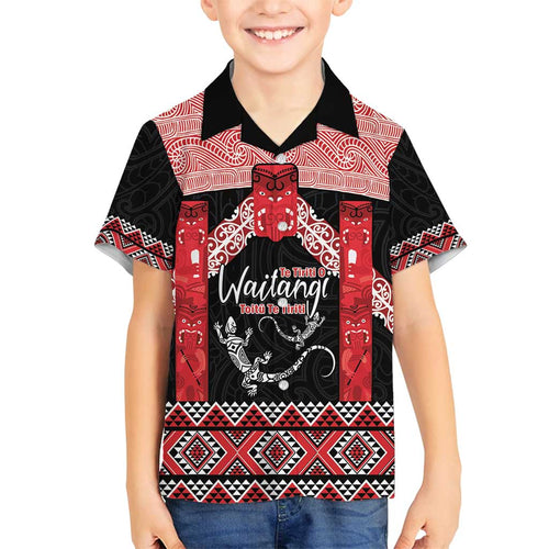 Toitu Te Tiriti O Waitangi Family Matching Summer Maxi Dress and Hawaiian Shirt Maori Wharenui With Taniko Motifs