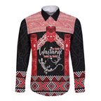 Toitu Te Tiriti O Waitangi Long Sleeve Button Shirt Maori Wharenui With Taniko Motifs