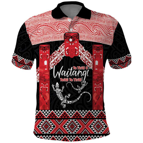 Toitu Te Tiriti O Waitangi Polo Shirt Maori Wharenui With Taniko Motifs