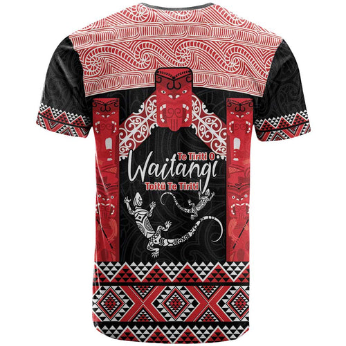 Toitu Te Tiriti O Waitangi T Shirt Maori Wharenui With Taniko Motifs
