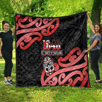 New Zealand 1840 Waitangi Day Quilt Aotearoa Haka Mask - Red Version