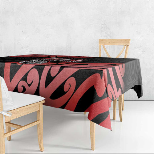 New Zealand 1840 Waitangi Day Tablecloth Aotearoa Haka Mask - Red Version