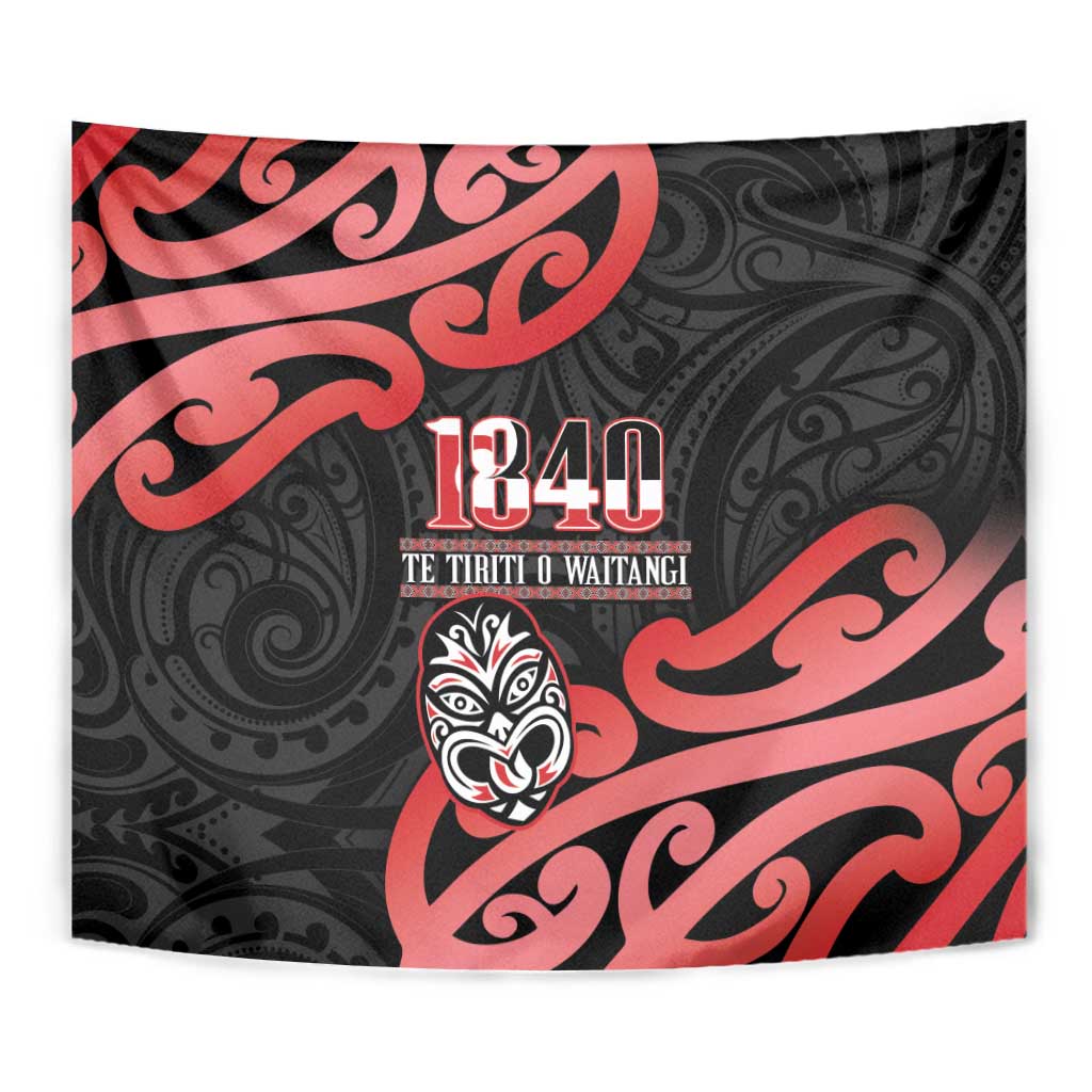 New Zealand 1840 Waitangi Day Tapestry Aotearoa Haka Mask - Red Version