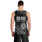 New Zealand 1840 Waitangi Day Men Tank Top Aotearoa Haka Mask - Black Version