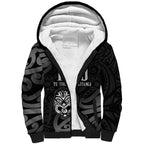 New Zealand 1840 Waitangi Day Sherpa Hoodie Aotearoa Haka Mask - Black Version