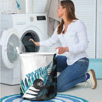 New Zealand Lawn Bowls Custom Laundry Basket Aotearoa Silver Fern Paua Shell - Aussie Hoodie