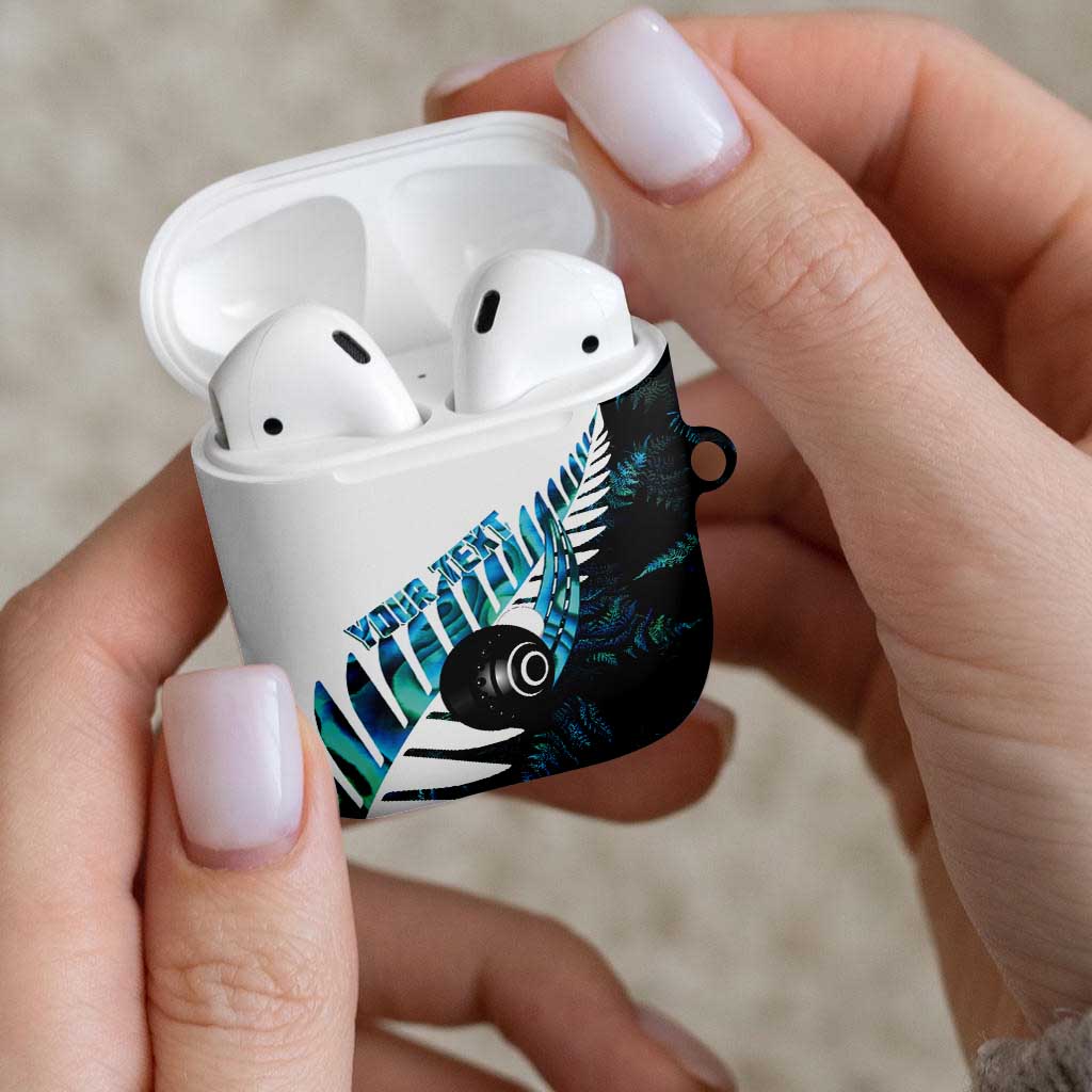 New Zealand Lawn Bowls Custom AirPods Case Aotearoa Silver Fern Paua Shell - Aussie Hoodie