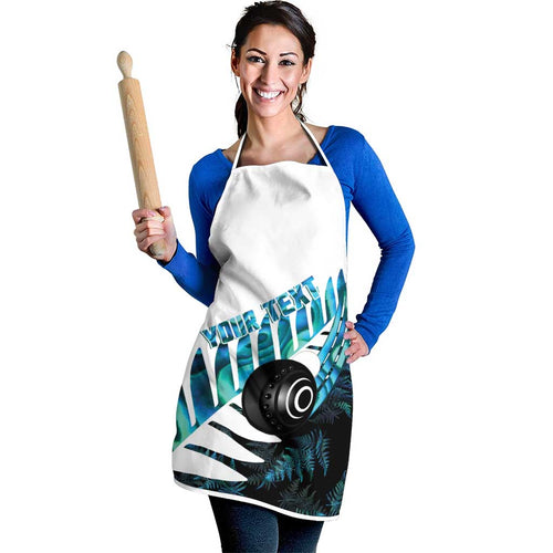 New Zealand Lawn Bowls Custom Apron Aotearoa Silver Fern Paua Shell - Aussie Hoodie