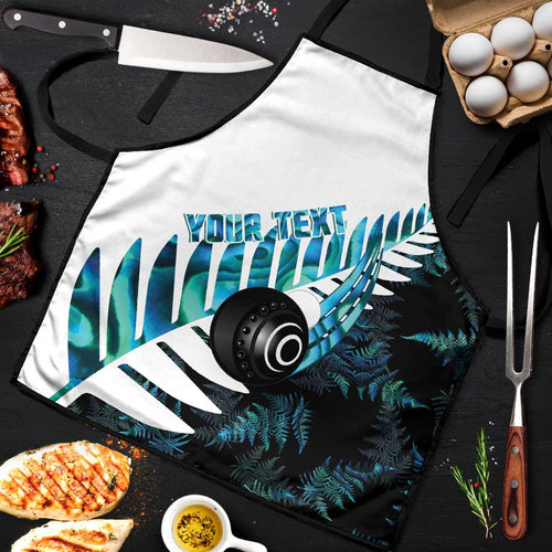 New Zealand Lawn Bowls Custom Apron Aotearoa Silver Fern Paua Shell - Aussie Hoodie