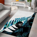 New Zealand Lawn Bowls Custom Area Rug Aotearoa Silver Fern Paua Shell - Aussie Hoodie