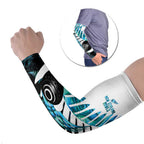New Zealand Lawn Bowls Custom Arm Sleeves Aotearoa Silver Fern Paua Shell - Aussie Hoodie