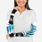 New Zealand Lawn Bowls Custom Arm Sleeves Aotearoa Silver Fern Paua Shell - Aussie Hoodie
