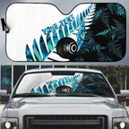 New Zealand Lawn Bowls Custom Auto Sun Shade Aotearoa Silver Fern Paua Shell - Aussie Hoodie