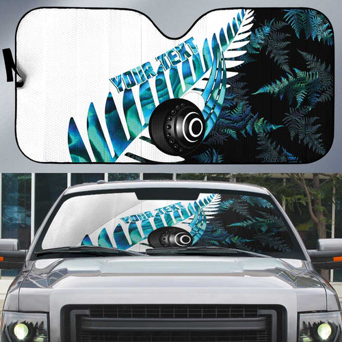 New Zealand Lawn Bowls Custom Auto Sun Shade Aotearoa Silver Fern Paua Shell - Aussie Hoodie