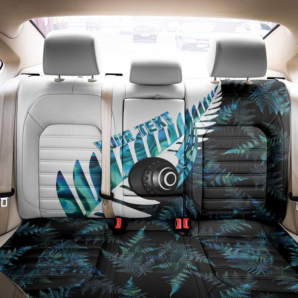 New Zealand Lawn Bowls Custom Back Car Seat Cover Aotearoa Silver Fern Paua Shell - Aussie Hoodie