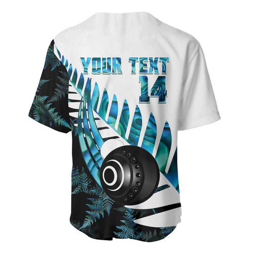 New Zealand Lawn Bowls Custom Baseball Jersey Aotearoa Silver Fern Paua Shell - Aussie Hoodie