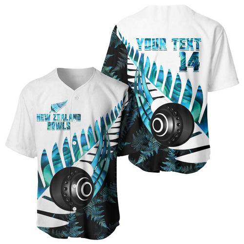 New Zealand Lawn Bowls Custom Baseball Jersey Aotearoa Silver Fern Paua Shell - Aussie Hoodie